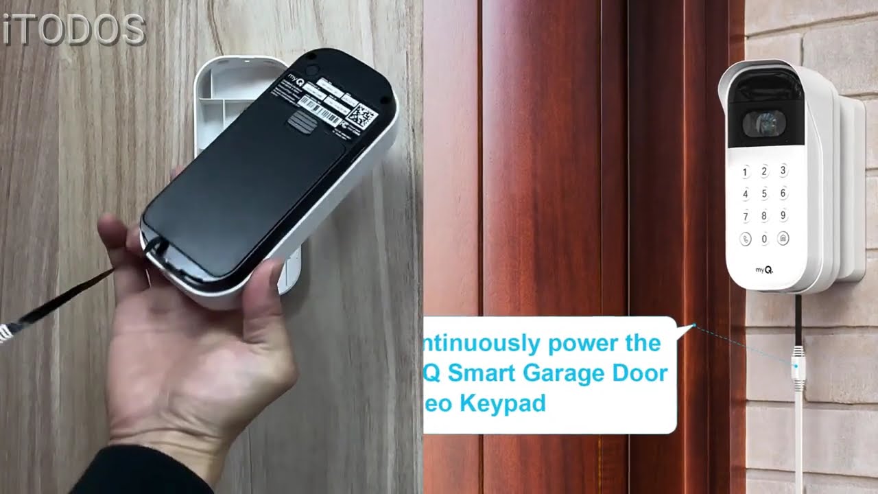 Power Cable and Adapter for myQ Smart Garage Door Video Keypad