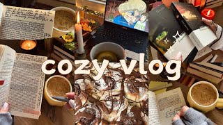a cozy vlog 🍵 read with me / annotate with me / baking rolls / Ghibli films / cozy day of a homebody