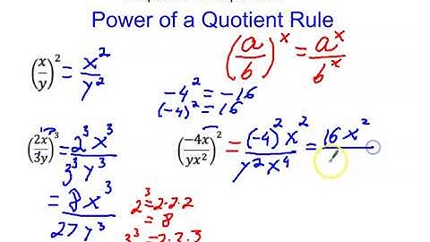 Power of a Quotient Rule (Properties of Exponents)