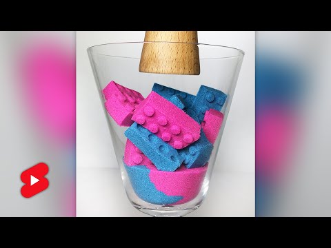 Lego Drop and Squish Kinetic Sand ASMR #shorts