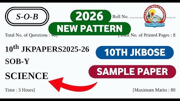 jkbose 10th science paper 2025-2026 | model paper | jkbose class 10th science model paper 2025-26