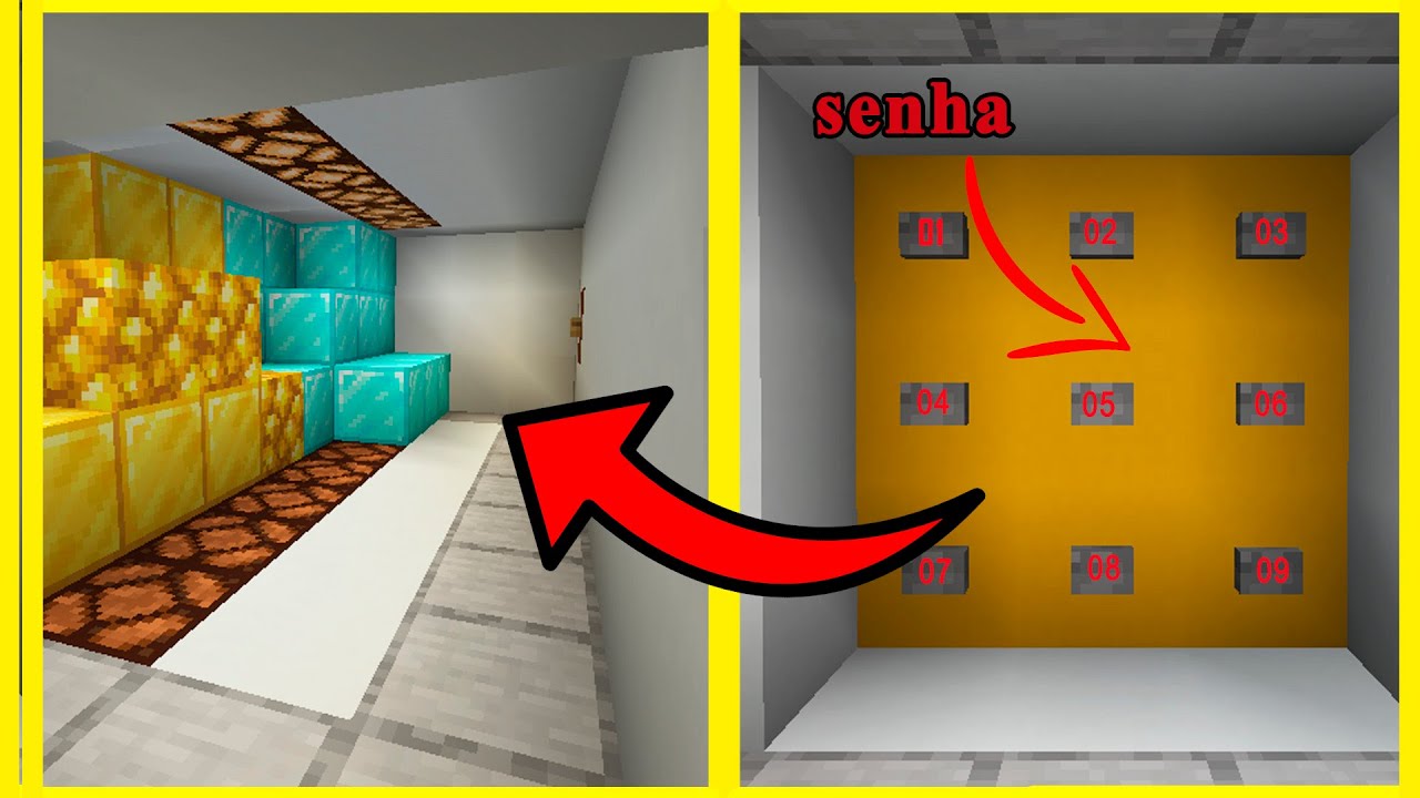 Como fazer PORTA COM SENHA FACIL no MINECRAFT-Tutorial - YouTube