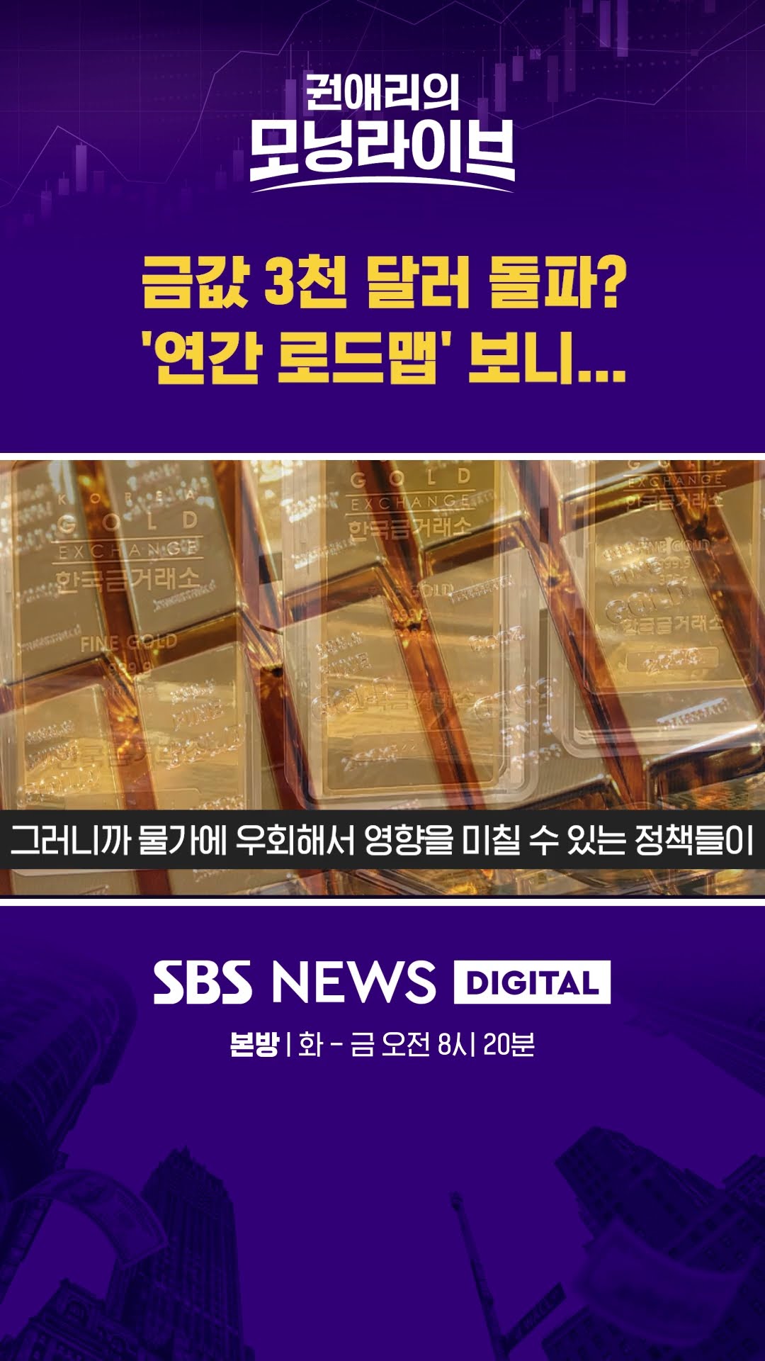금값 3천 달러 돌파? '연간 로드맵' 보니... #권애리모닝라이브 #shorts