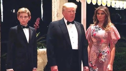 Trump, Melania & Barron Arrive For NY Eve Ball - Full Comments