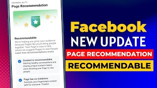 Facebook new update || Facebook Page Recommendable update || Page Recommendation update