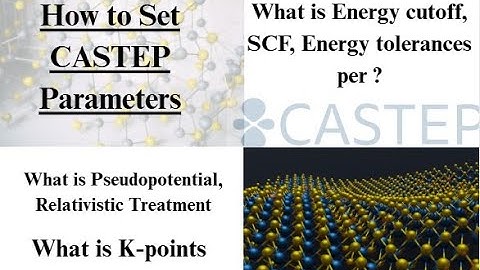 Lec:3 CASTEP Full Series | CASTEP setup | castep Parameters | Electronic | Energy Cutoff | K-points