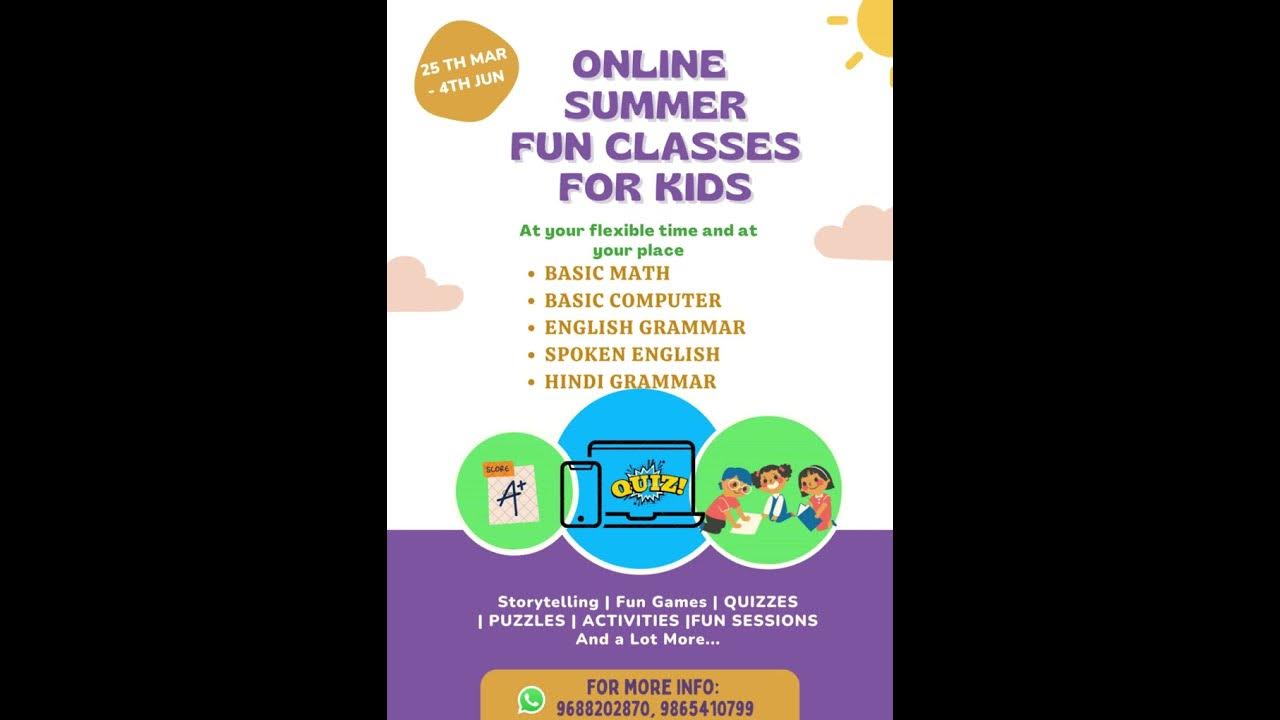 online summer classes for kids YouTube