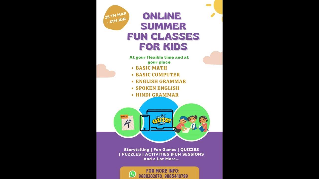 online summer classes for kids YouTube