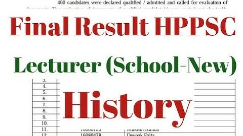 || HPPSC Lecturer (School-New) History Final Result || #hppsc