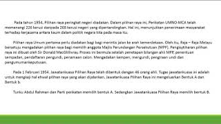 KAJIAN KES SEJARAH TINGKATAN 4: PILIHANRAYA