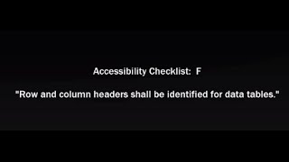 Accessibility Guideline F: Table Headings screenshot 2