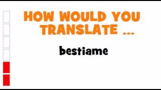 ITALIAN TRANSLATION QUIZ = bestiame