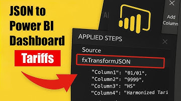 How to Create Power BI Dashboard Importing JSON to Tariff Data