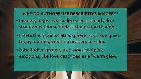 Why Do Authors Use Descriptive Imagery? - The Prose Path