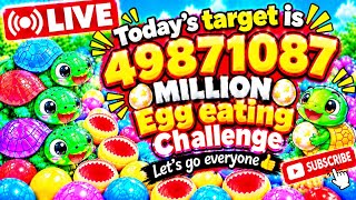 today targets 49871087 million egg eating challenges lets go everyone #shorts