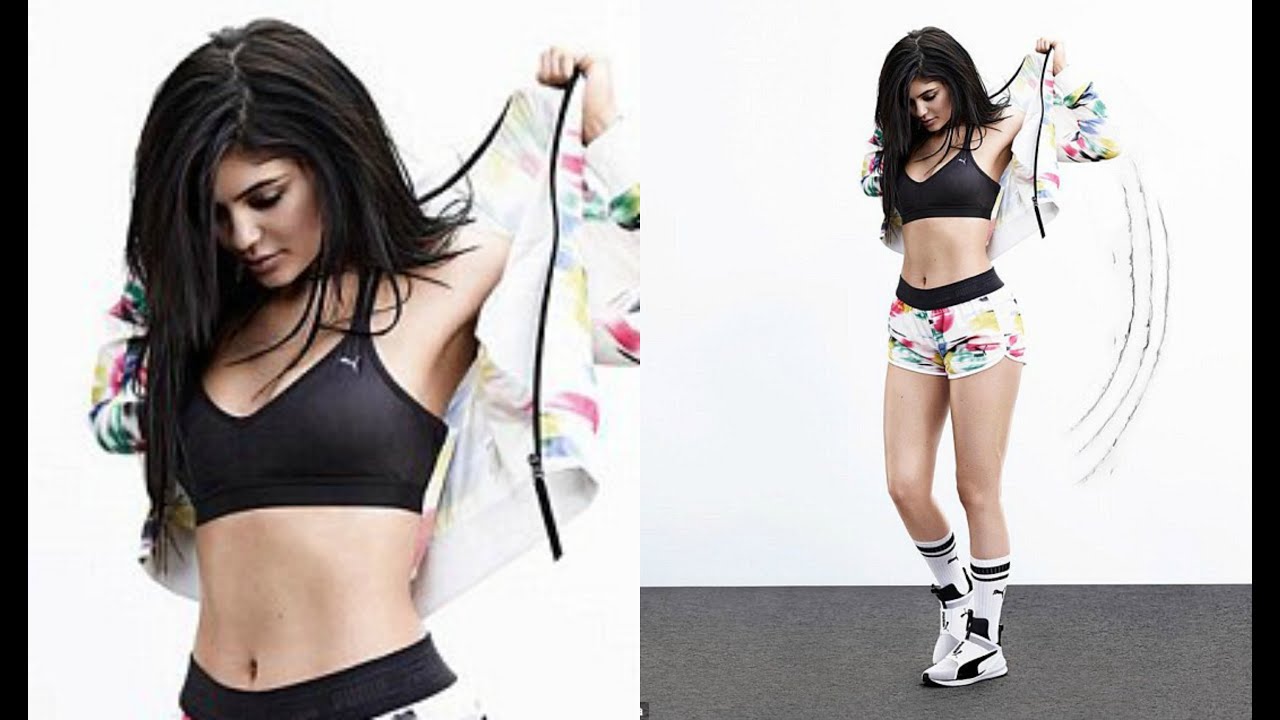 Kylie Jenner Hot In Hotpants And Sports bra For Puma ...
