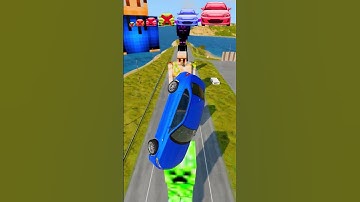 Big & Small car vs Minecraft character  - BeamNG.Drive