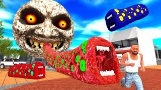 LONGEST TRAIN EATER MONSTER & GHOST MOON MONSTER ATTACK ON FRANKLIN IN INDIAN BIKE DRIVING 3D