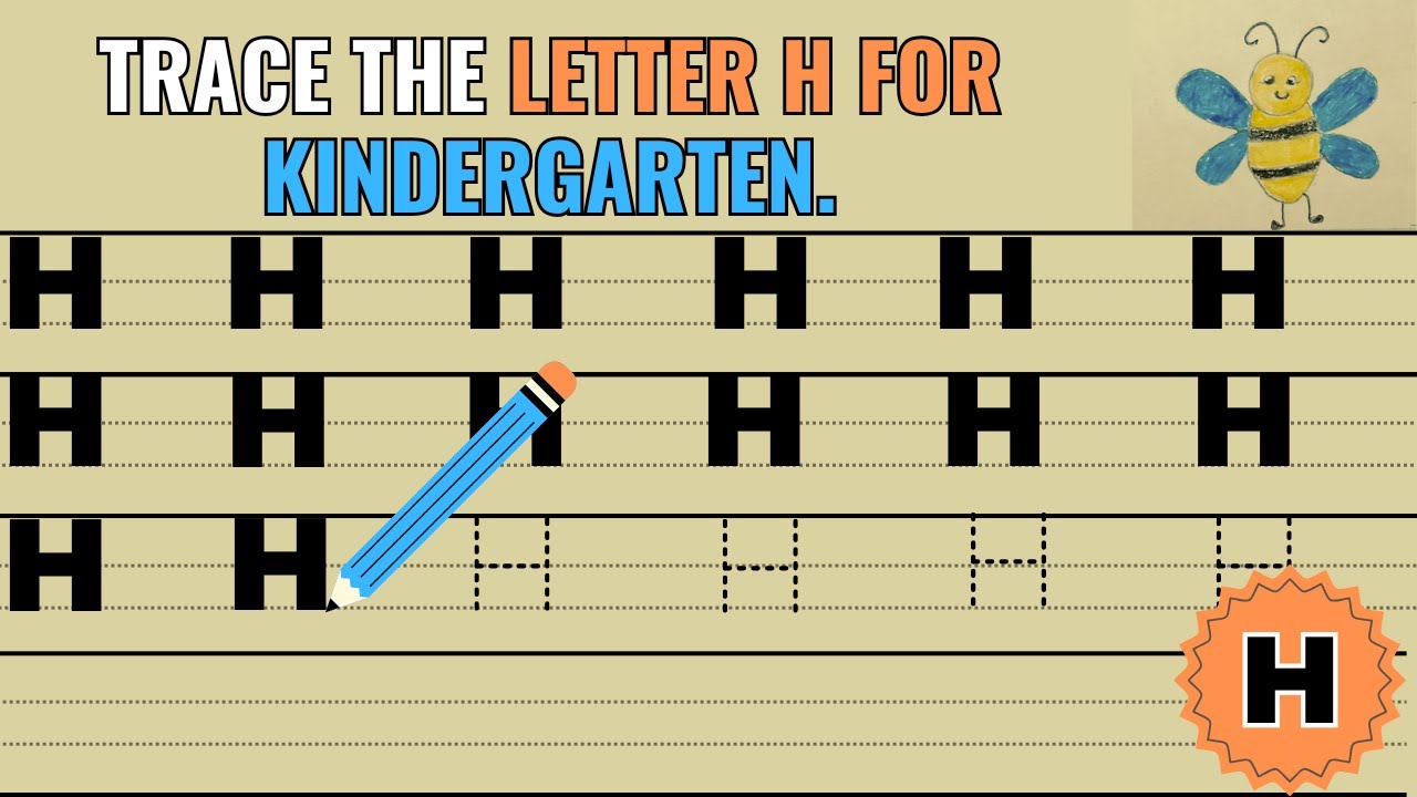 How to trace the letter H | Trace the Alphabets along with dotted lines | How to write alphabets