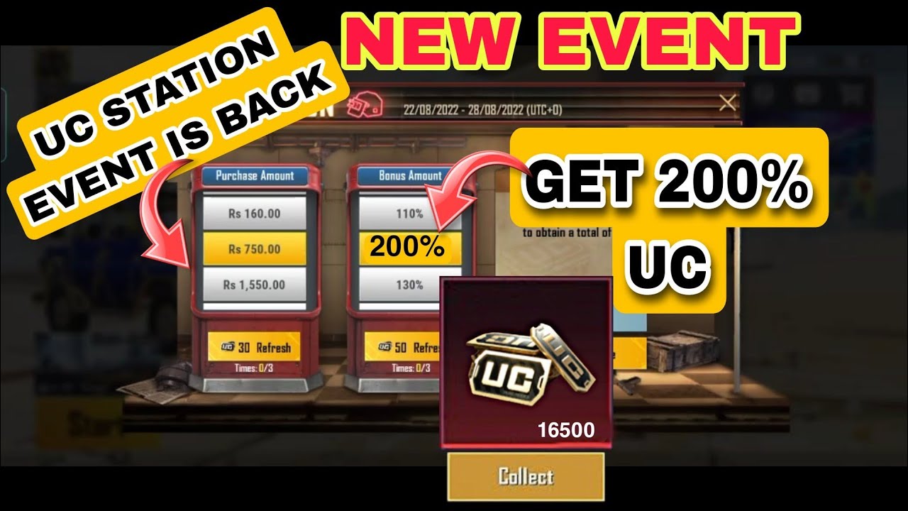 UC STATION EVENT IS BACK | GET 200% UC IN UC STATION | PUBG MOBILE
