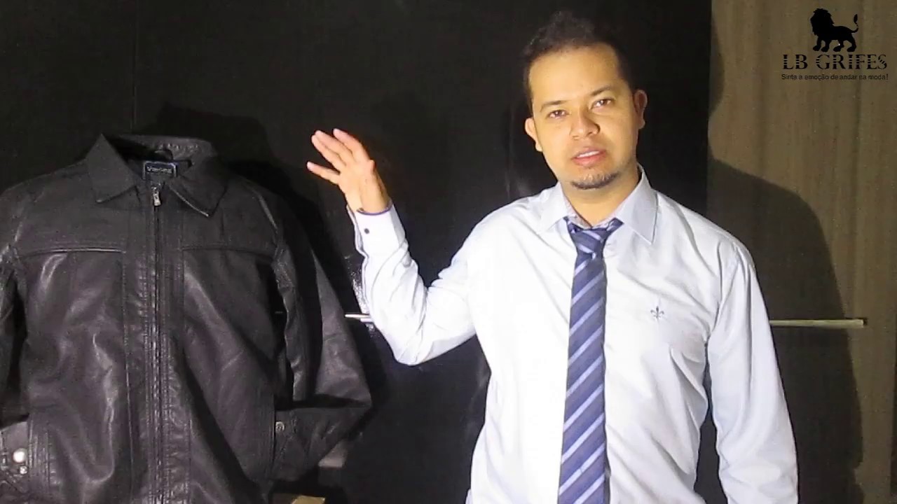 jaqueta de couro tradicional masculina