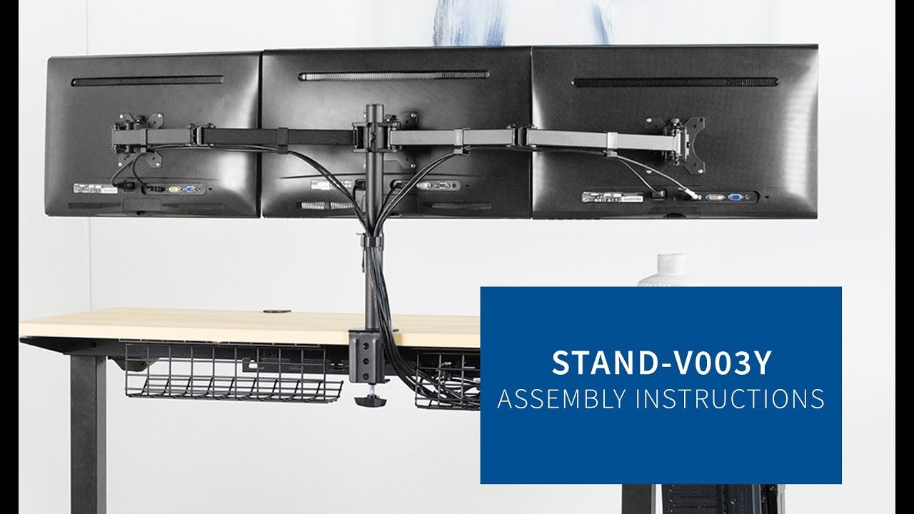 STAND-V003Y Triple Monitor Desk Mount Assembly by VIVO 