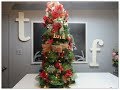 Tricia's Christmas: Garland and Deco Mesh Christmas Tree Using Tomato Cage