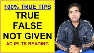 100% TRUE TIPS FOR TRUE FALSE NOT GIVEN BY ASAD YAQUB