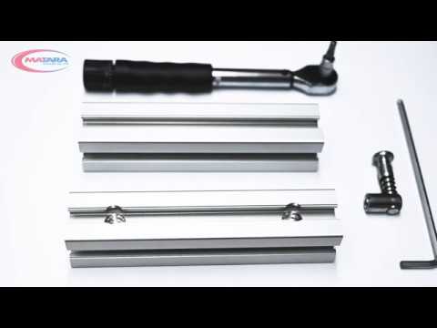 Installing an Aluminium Extrusion Profile Connector (Anchor Bolt) with Matara. (40x40, 45x45) - video from Matara
