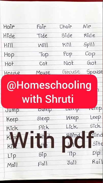 Rhyming word||more than 75 Rhyming words for kids|| @homeschoolingwithshruti4201   #rhymingwords