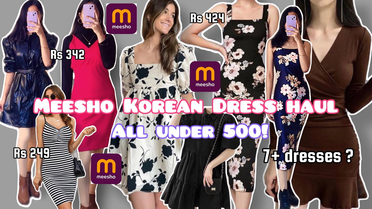 🎀Meesho🎀Korean Dress Haul under 500meesho meeshohaul 