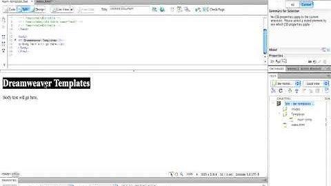 Adobe Dreamweaver CS4 - Basic Templates