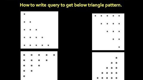 Print Pattern triangle in sql server | write query to print triangle in sql server | part 56