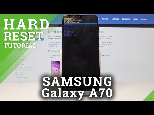 How to Hard Reset Samsung Galaxy A70 - Bypass Screen Lock / Remove Password class=