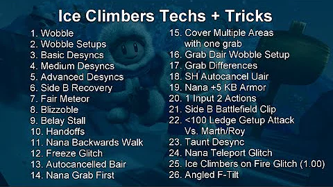 2020 Ice Climbers Melee Techs Guide