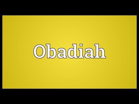 Video: Ano ang abbreviation para sa Obadiah?
