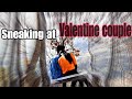 Couple during valentine day sneaking