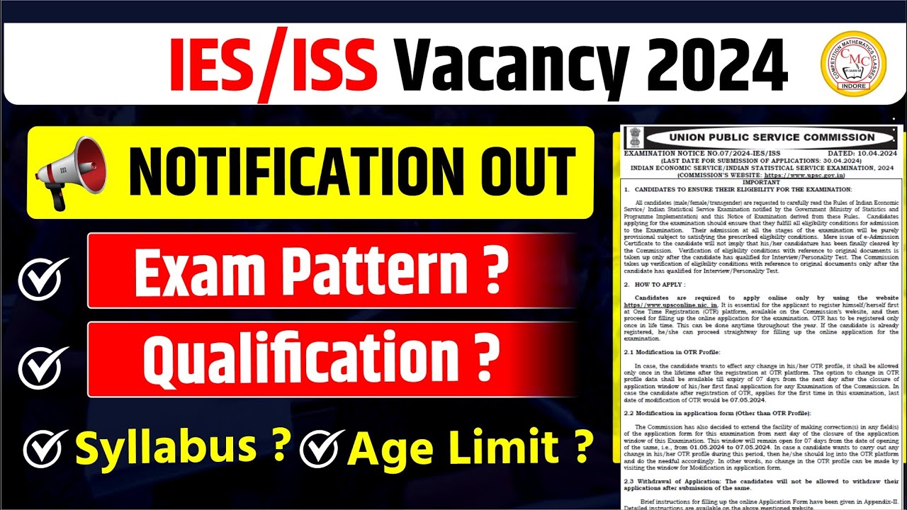 UPSC IES/ ISS 2024 Notification Out📢 Eligibility, Salary, Syllabus
