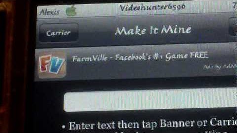 how to change banner and carrier on itouch or iphone