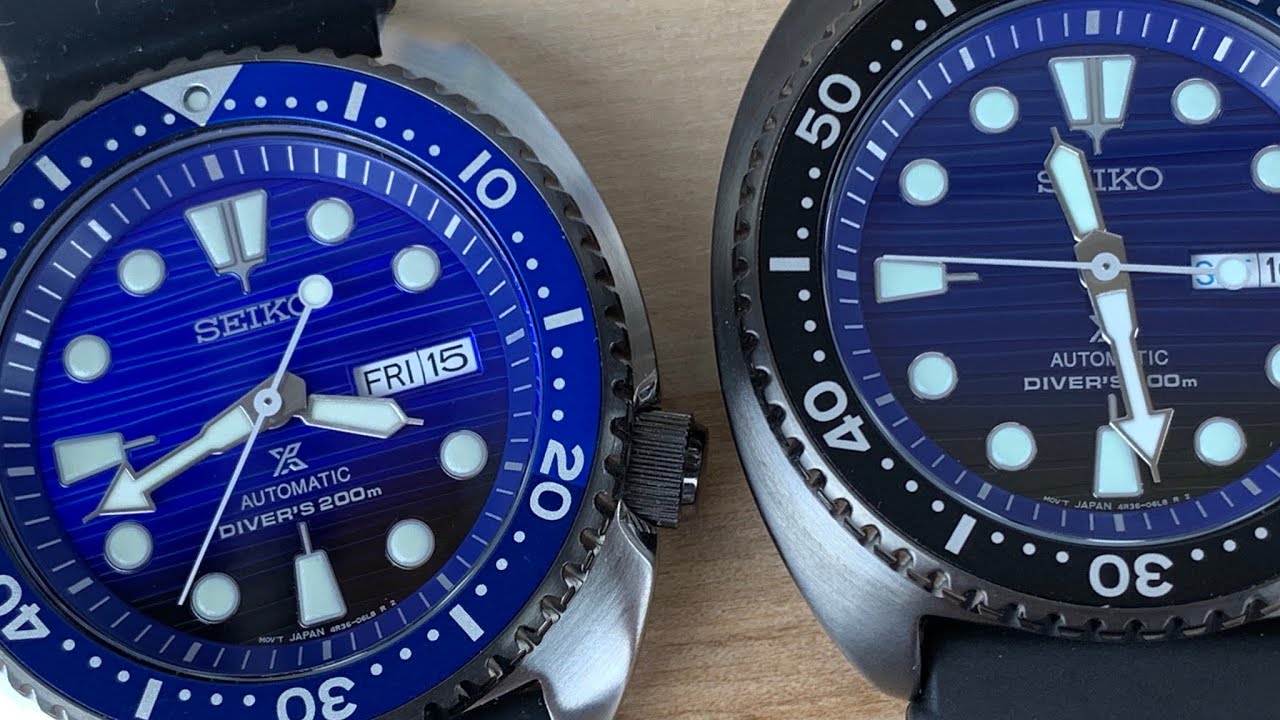 Seiko turtle save the ocean dial colors - YouTube