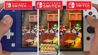 Paper Mario The Thousand Year Door Nintendo Switch vs Switch Lite vs Switch Oled Graphics Comparison