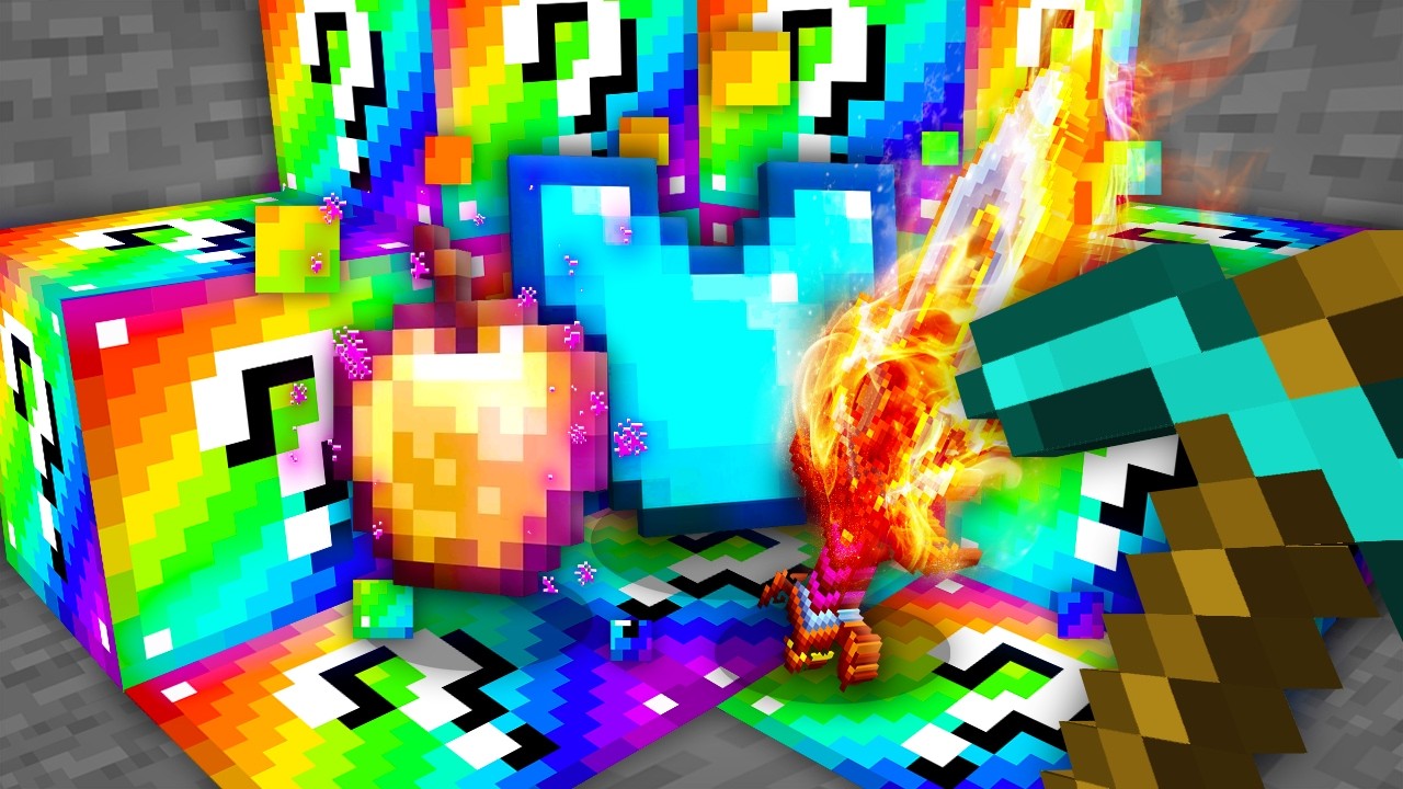 Minecraft, But ORES are LUCKY BLOCKS