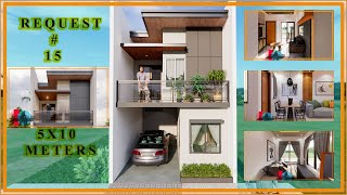 5X10 METERS TWO STOREY SMALL HOUSE DESIGN W/ 3 BEDROOM & 2T&B (REQUEST #15)