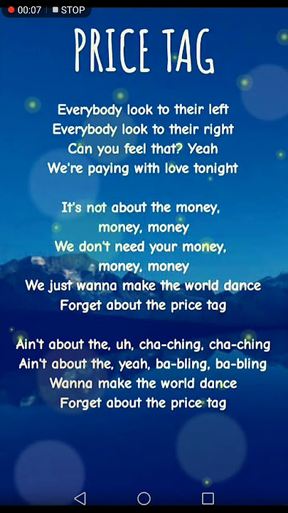 Jesssie J -Price Tag lyrics  #money#love#pricetag#jessiej