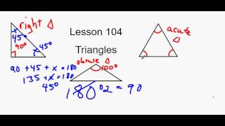 Algebra 1/2 Lesson 104 Triangles