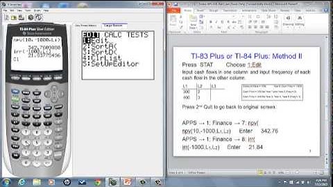 Compute NPV and IRR using TI-84 Plus Finance Function