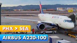 Delta A220-100 from Phoenix to Seattle in Comfort+ | Trip Report