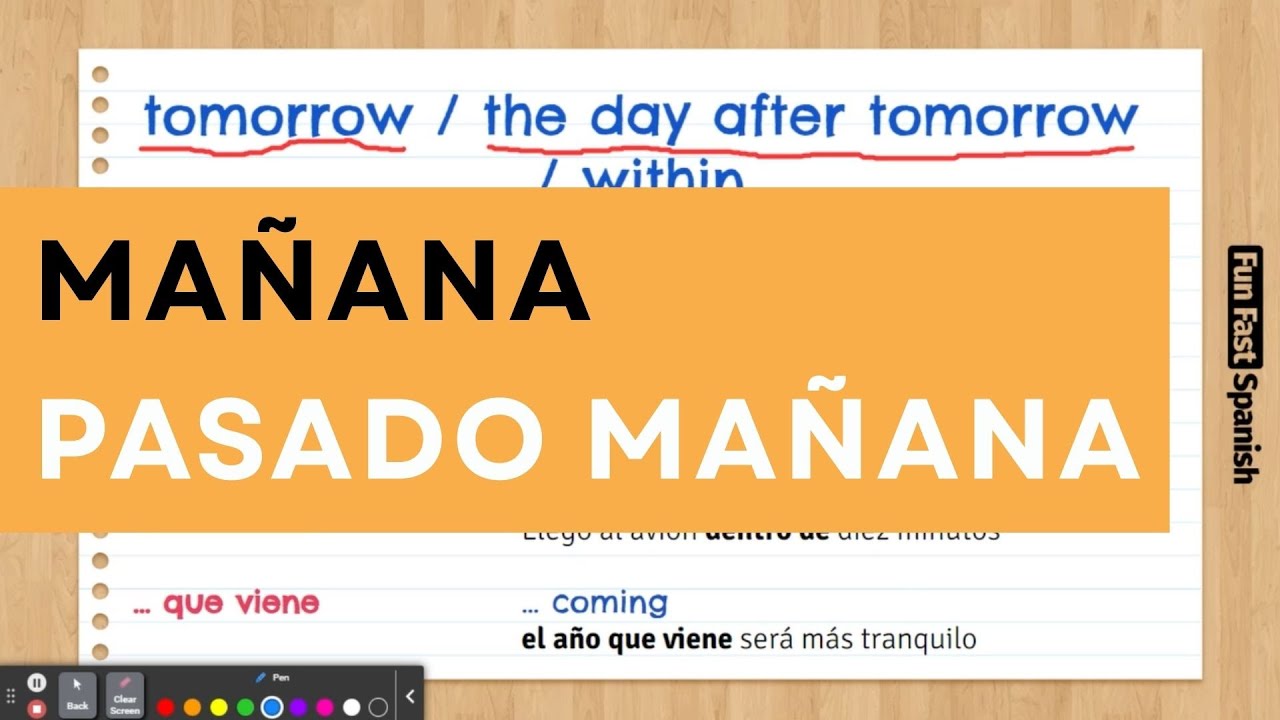 Lesson 114. Mañana | Pasado Mañana & Other Future Expressions