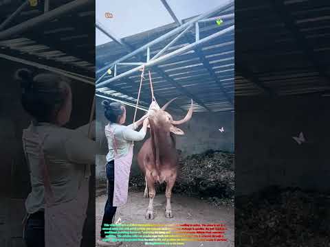 Satisfying Traditional Care: Watch a Keeper Perform Ancient Horn Rituals on a Bull King! 🐂👑