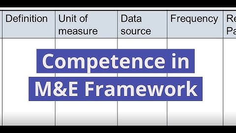 Competence in M&E Framework